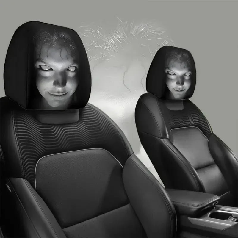 2Pcs Halloween Horror Face Printing Car Headrest Covers Universal Elastic Car Seat Headrest Cover