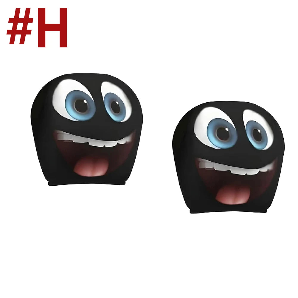 2PCS Ghost Face Headrest Covers for Cars, Stretchy Seat Headrest Protector for Auto Truck SUV, Funny Scary Washable Elastic Inte
