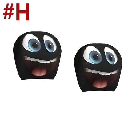 2PCS Ghost Face Headrest Covers for Cars, Stretchy Seat Headrest Protector for Auto Truck SUV, Funny Scary Washable Elastic Inte