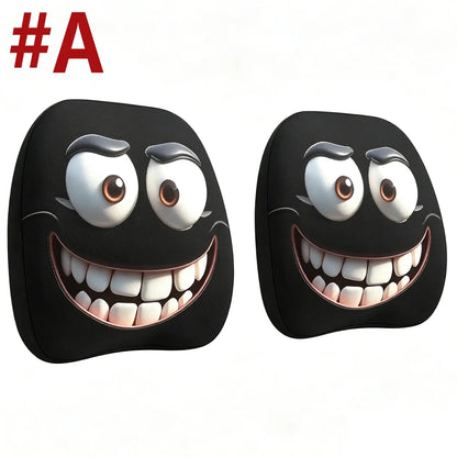 2PCS Ghost Face Headrest Covers for Cars, Stretchy Seat Headrest Protector for Auto Truck SUV, Funny Scary Washable Elastic Inte