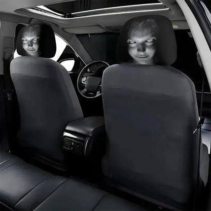 2Pcs Halloween Horror Face Printing Car Headrest Covers Universal Elastic Car Seat Headrest Cover